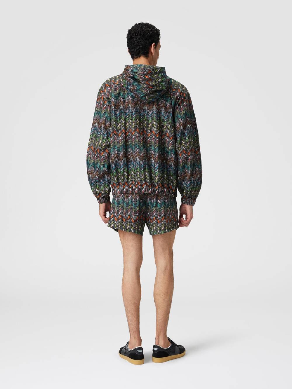 M Missoni Giacca a vento in nylon stampato con logo Negozio