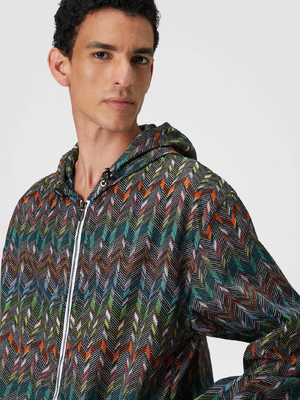 M Missoni Giacca a vento in nylon stampato con logo Negozio