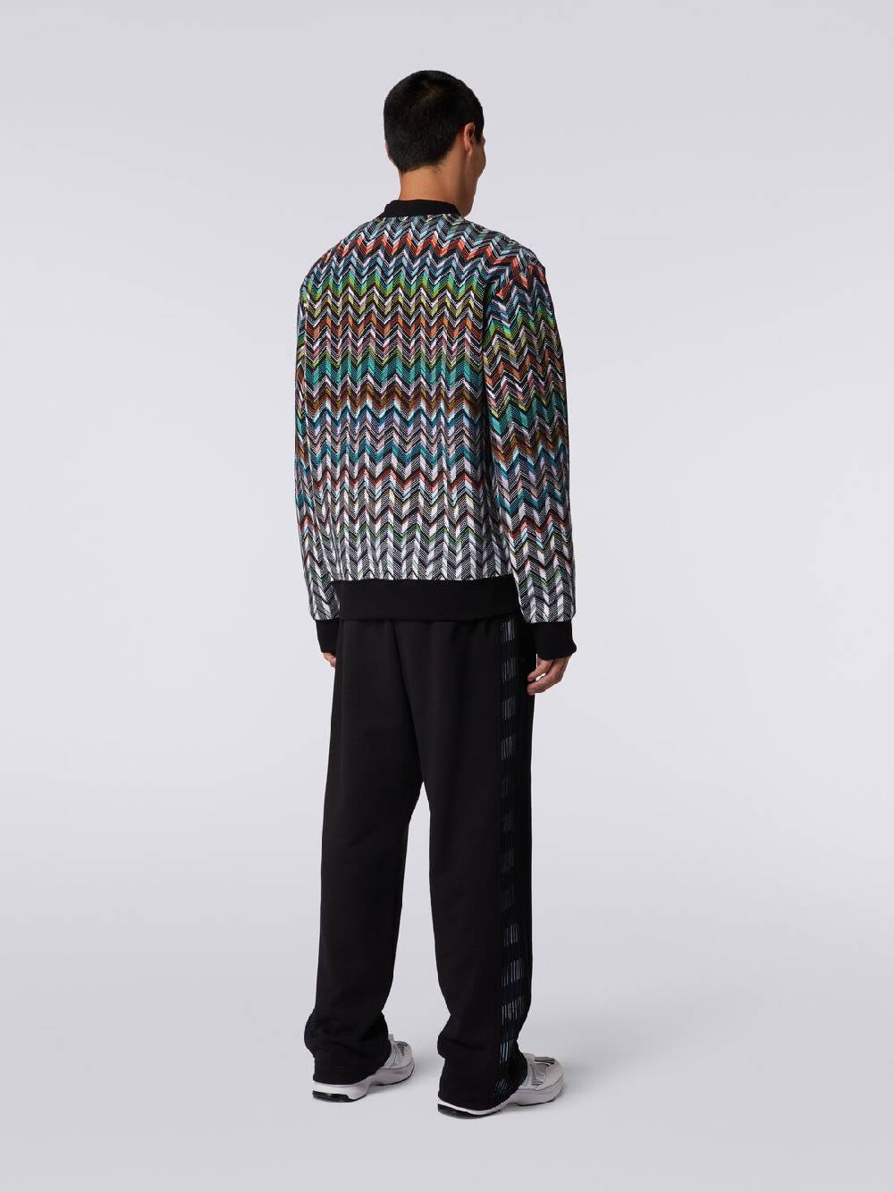M Missoni Cardigan in maglia zig zag con profili tinta unita In Saldo