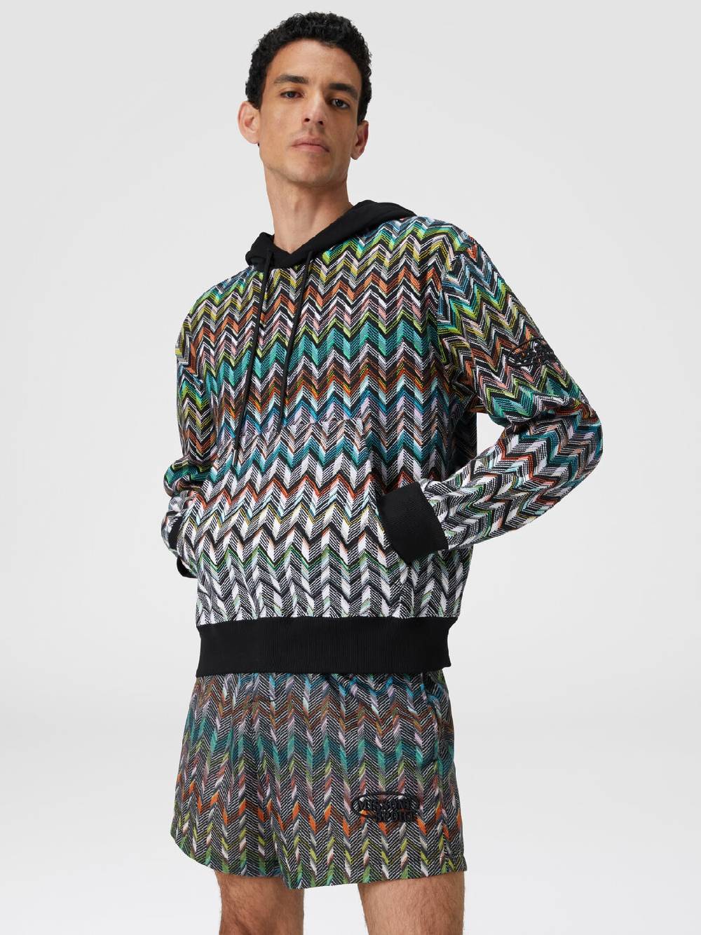 M Missoni Felpa con cappuccio in maglia zig zag Nuova
