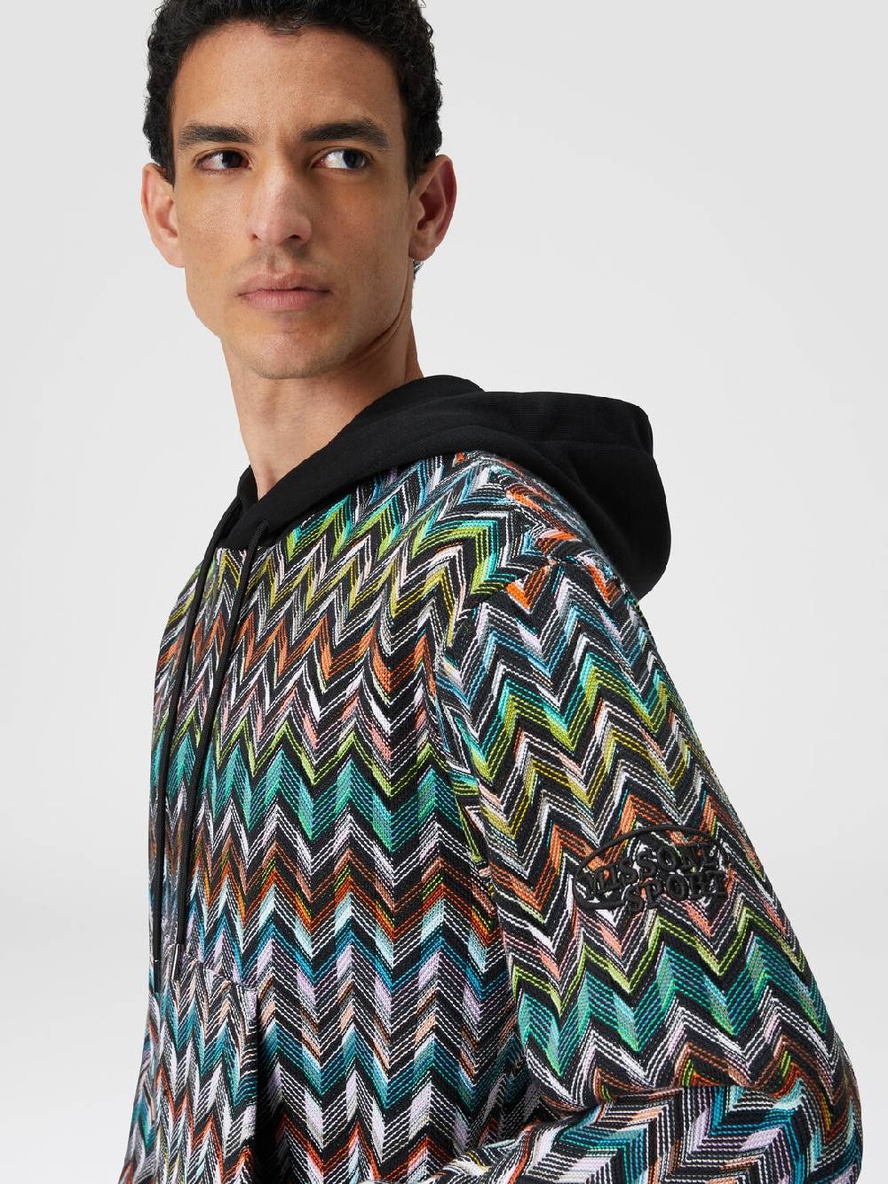 M Missoni Felpa con cappuccio in maglia zig zag Nuova