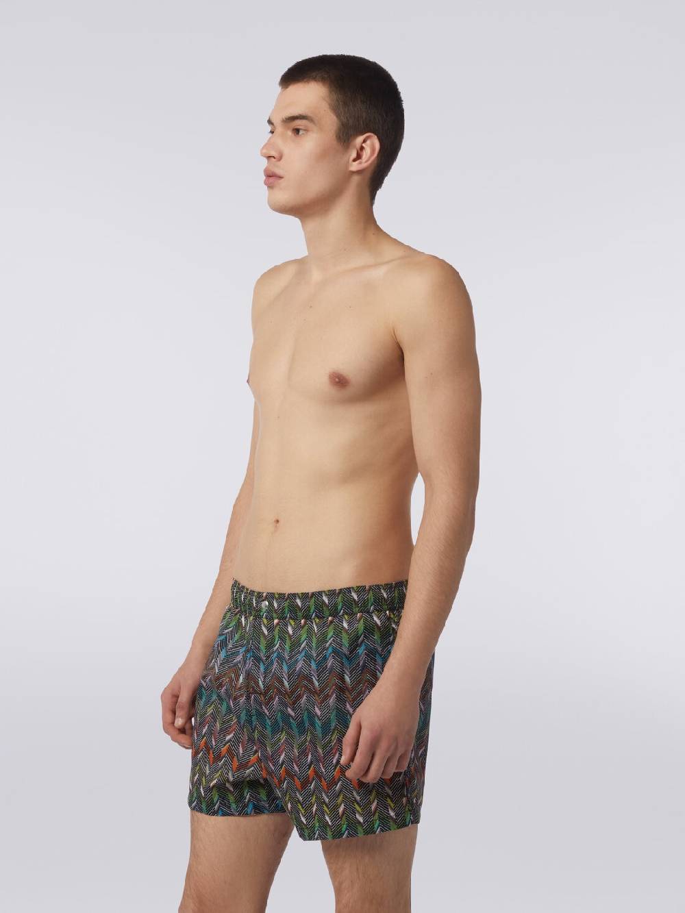 M Missoni Boxer mare in nylon stampato con logo Moda