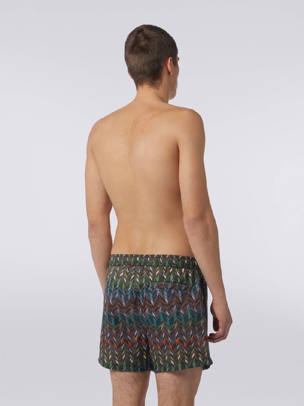 M Missoni Boxer mare in nylon stampato con logo Moda