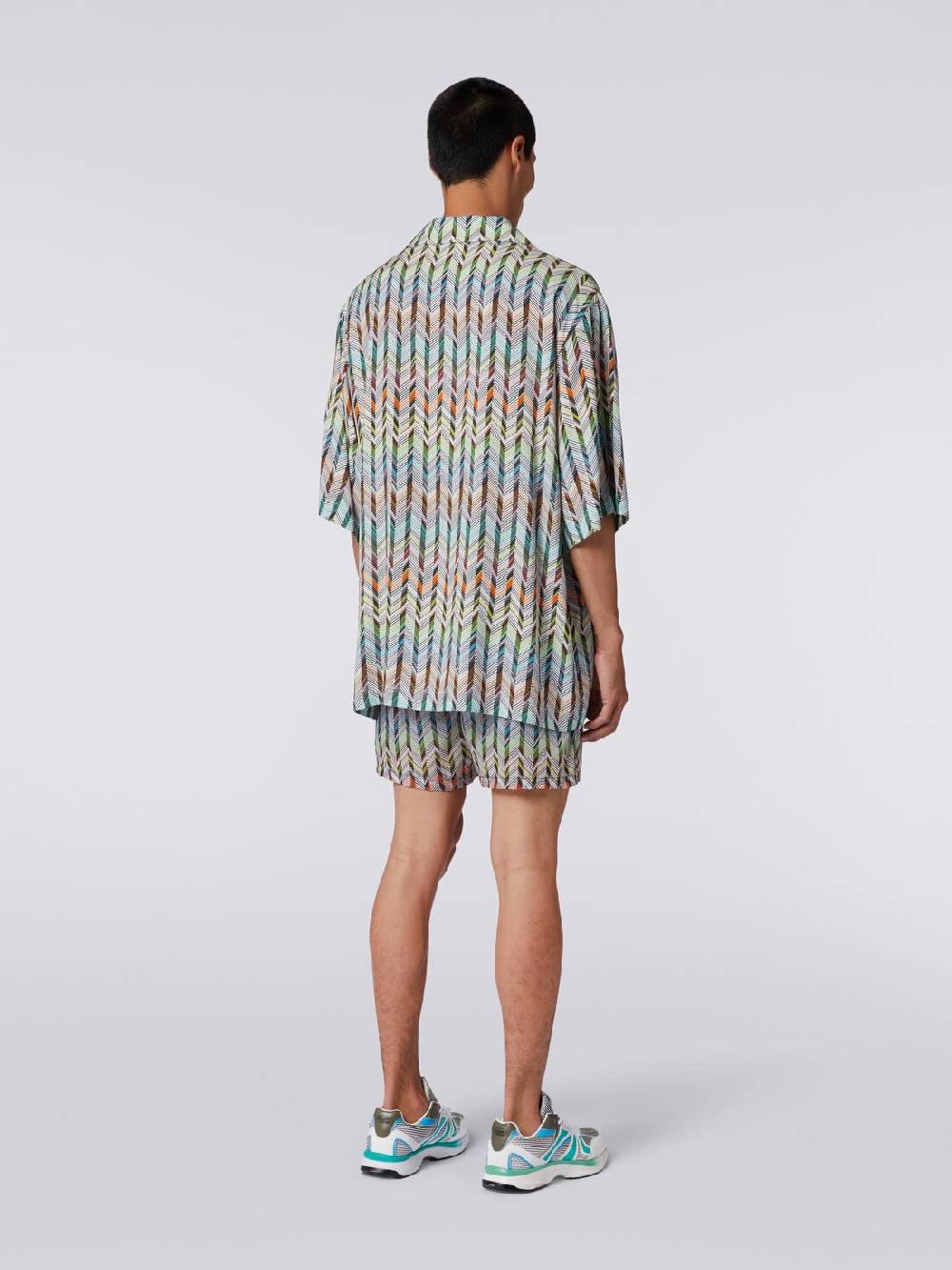 M Missoni Boxer mare in nylon stampato con logo Solo un giorno rimasto