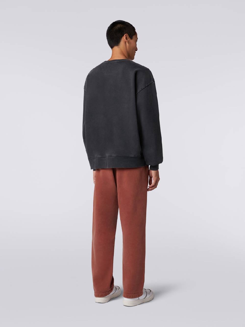 M Missoni Pullover girocollo in felpa di cotone con inserto in maglia 2025