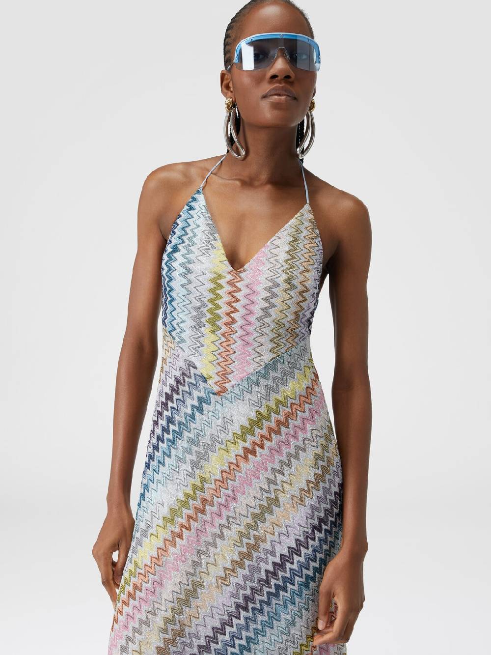 M Missoni Slip dress con laccetto sul collo e applicazioni in perle Qualità