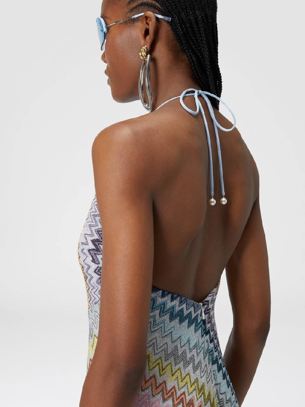 M Missoni Slip dress con laccetto sul collo e applicazioni in perle Qualità
