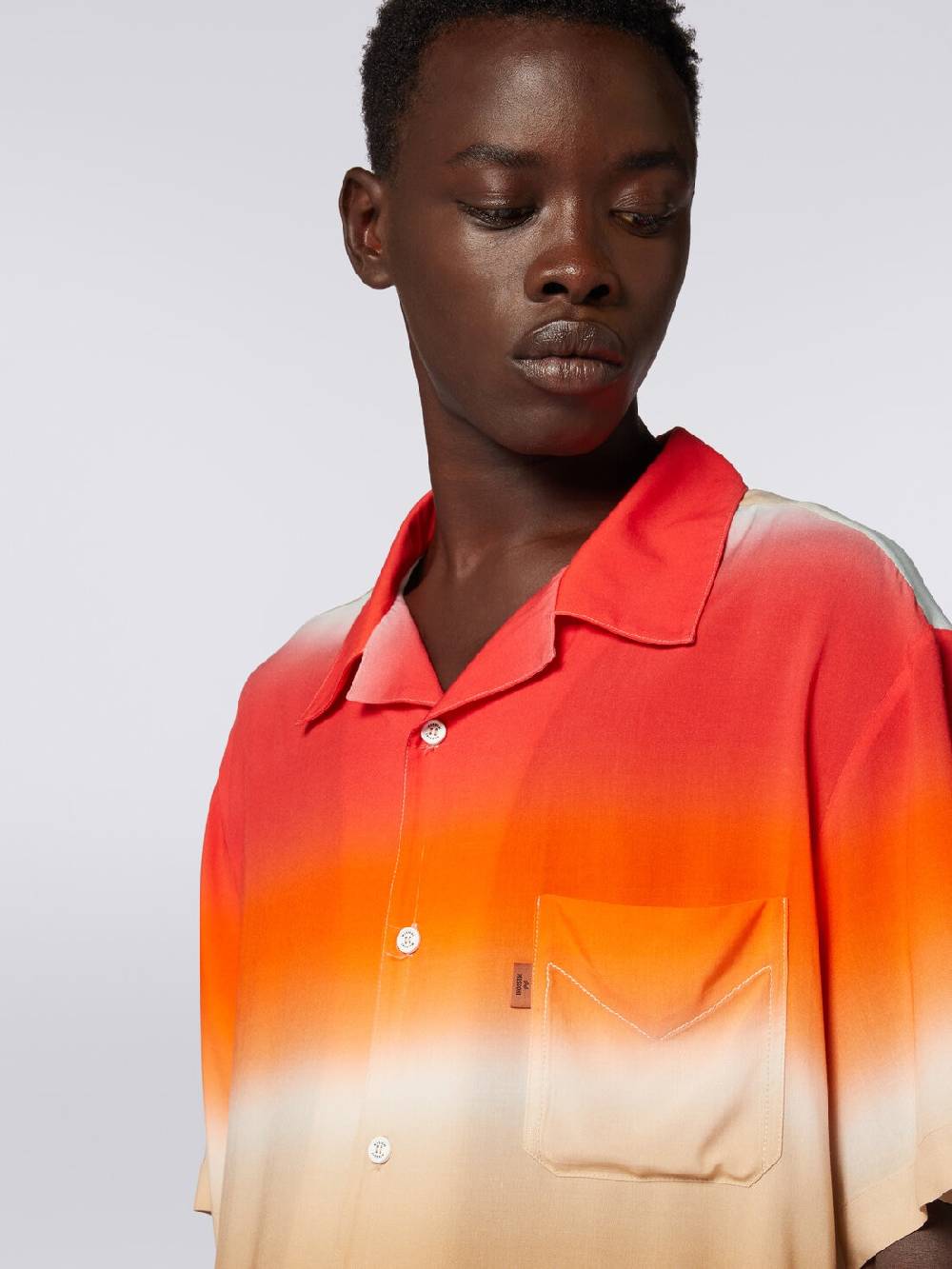 M Missoni Camicia a maniche corte in viscosa dégradé Spedizione Gratuita