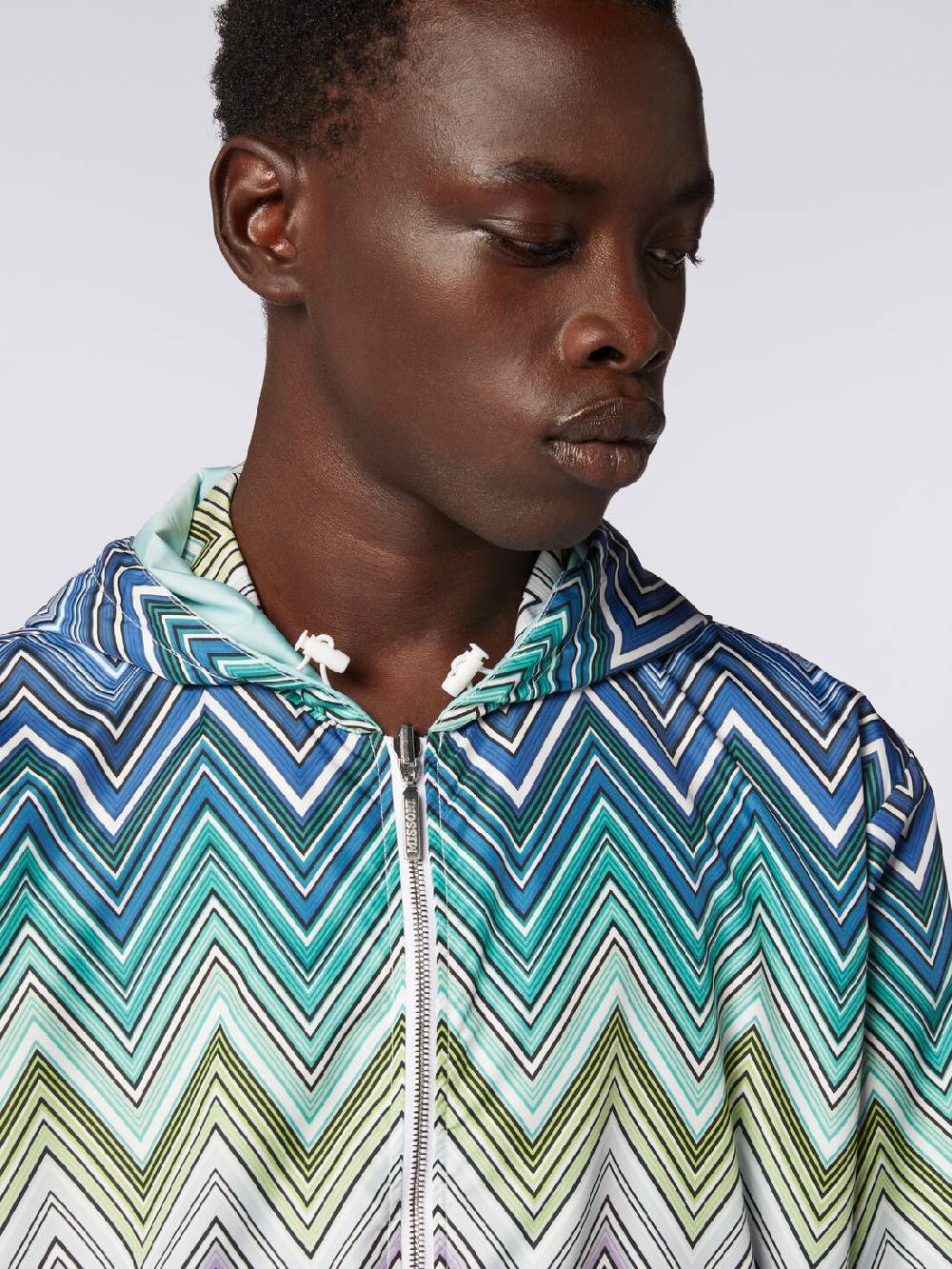 M Missoni Giacca a vento reversibile in tessuto zig zag dégradé Negozi Online