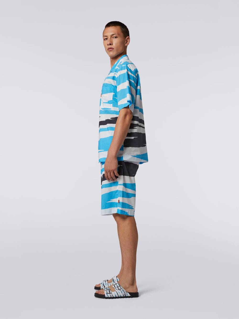 M Missoni Bermuda in cotone con stampa fiammata Consegna Veloce
