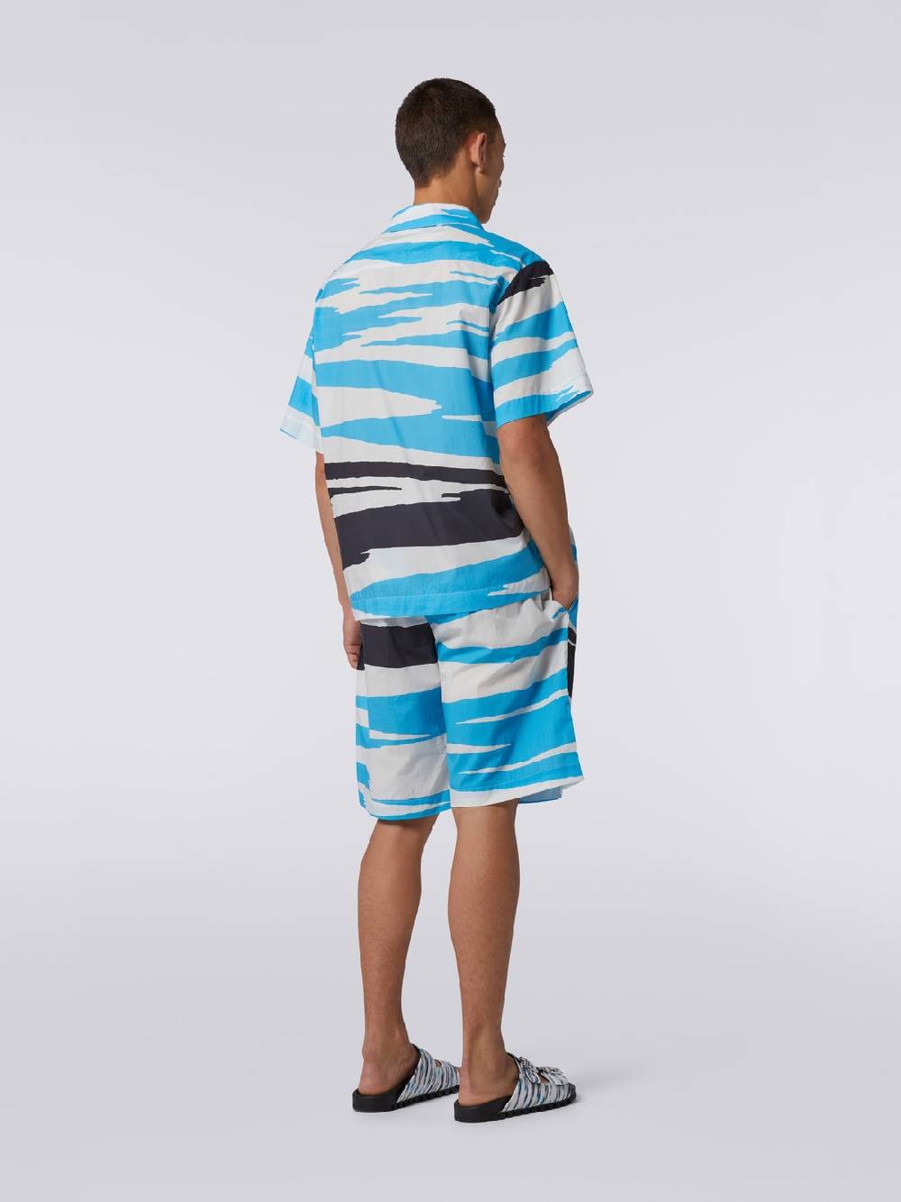 M Missoni Bermuda in cotone con stampa fiammata Consegna Veloce