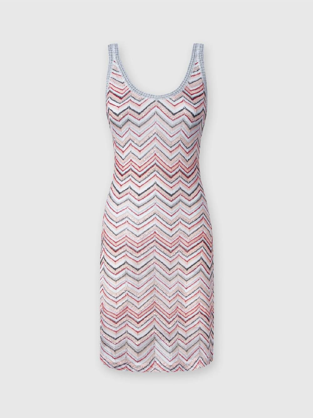 M Missoni Mini-abito senza maniche in misto viscosa zig zag con paillettes Affare Del Giorno