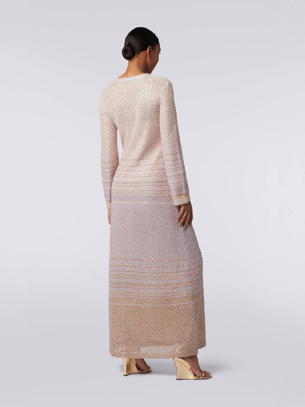 M Missoni Abito lungo in maglia dégradé con paillettes Sottocosto