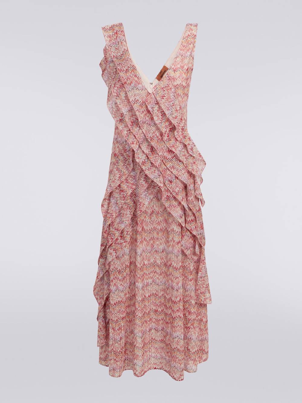 M Missoni Abito midi motivo snake con balze e lurex Convenienza