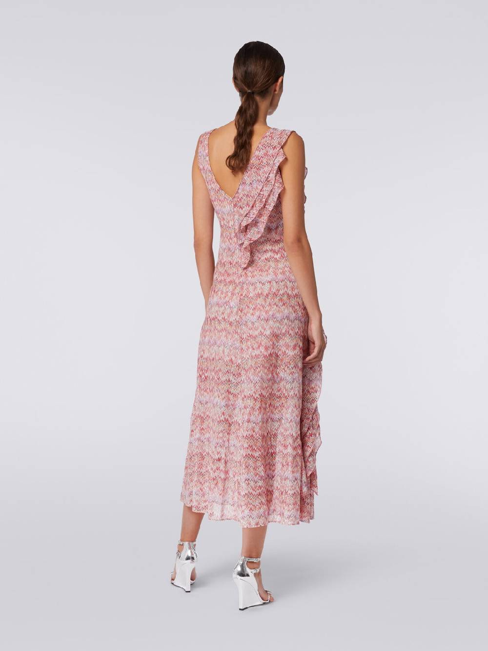 M Missoni Abito midi motivo snake con balze e lurex Convenienza