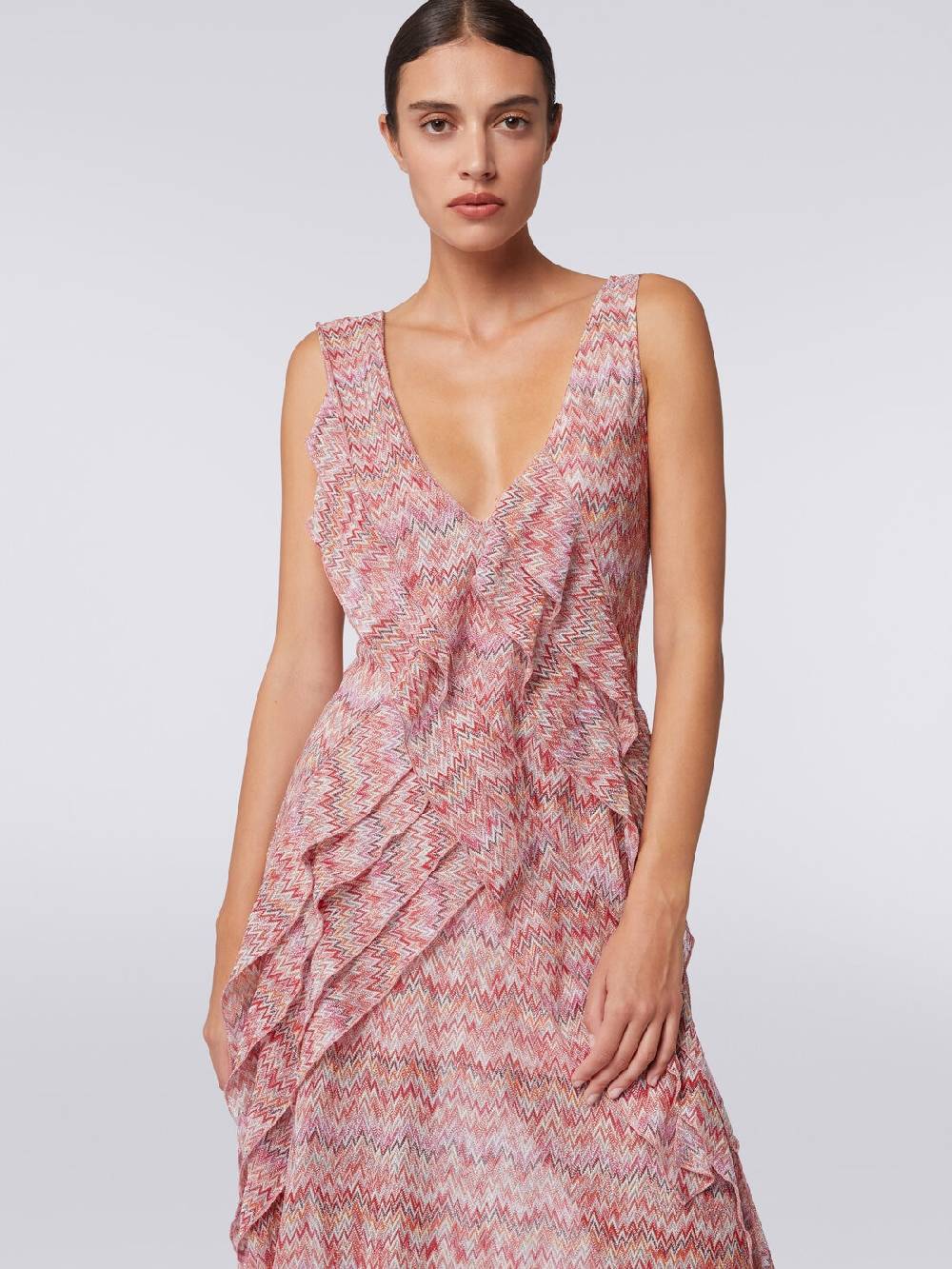M Missoni Abito midi motivo snake con balze e lurex Convenienza
