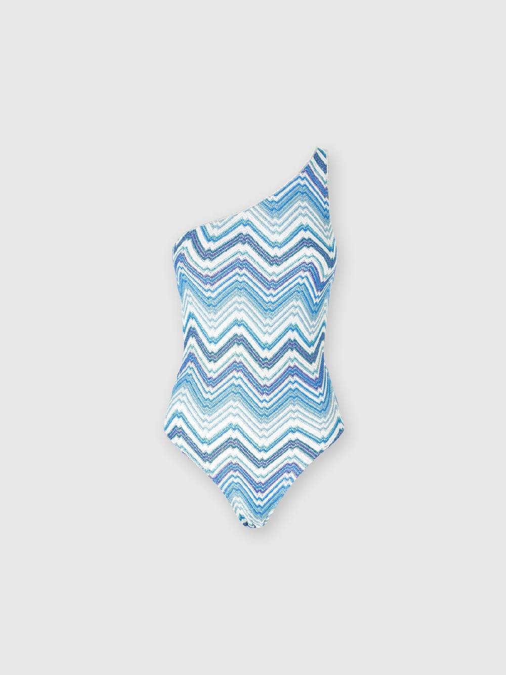 M Missoni Costume intero monospalla in crochet chevron con lurex Hotsell