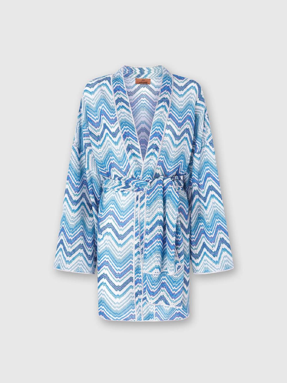 M Missoni Copricostume corto a vestaglia in crochet chevron con lurex Vendita Calda
