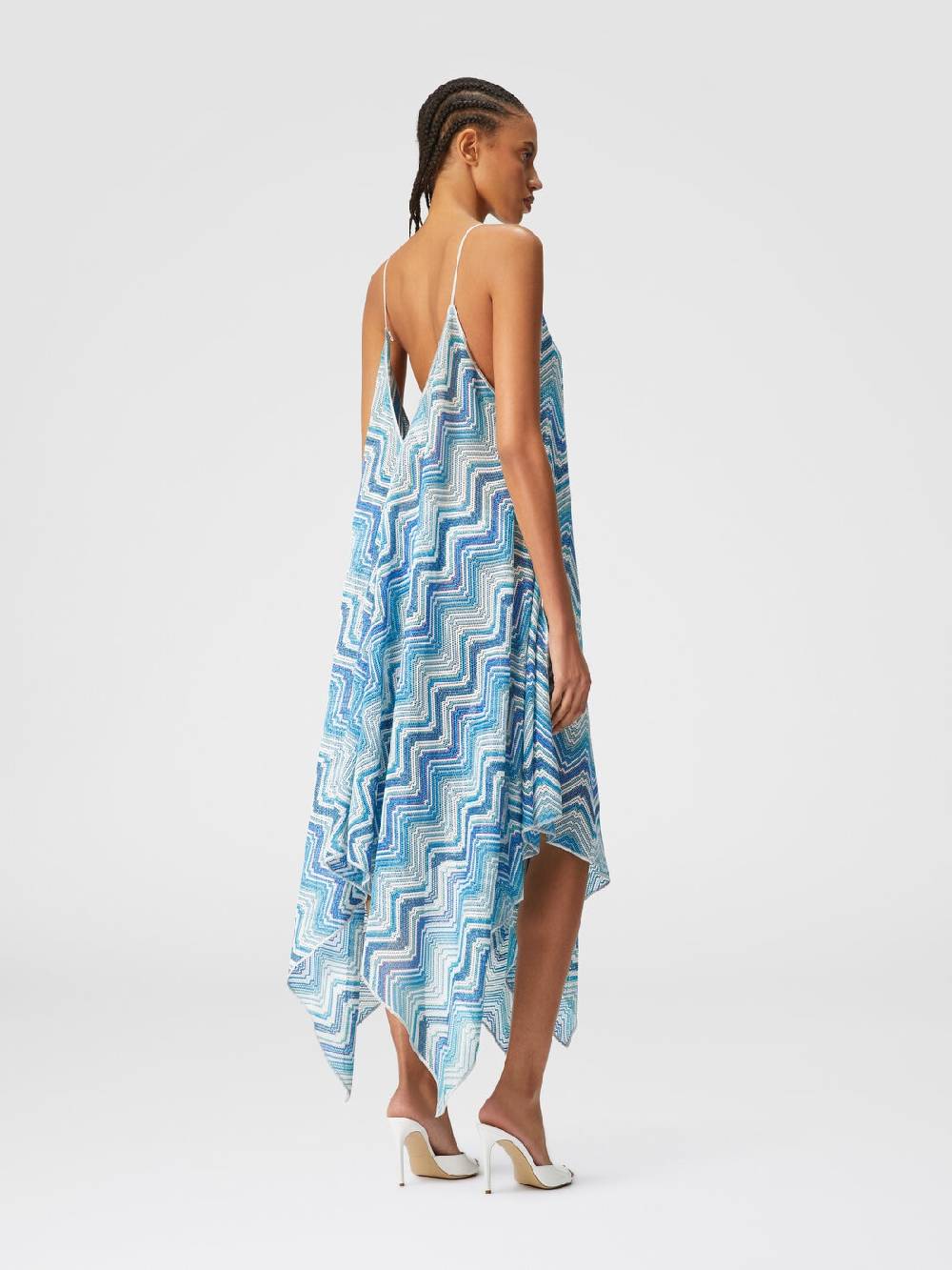 M Missoni Copricostume lungo taglio foulard in crochet chevron lamé Saldi Di Fabbrica