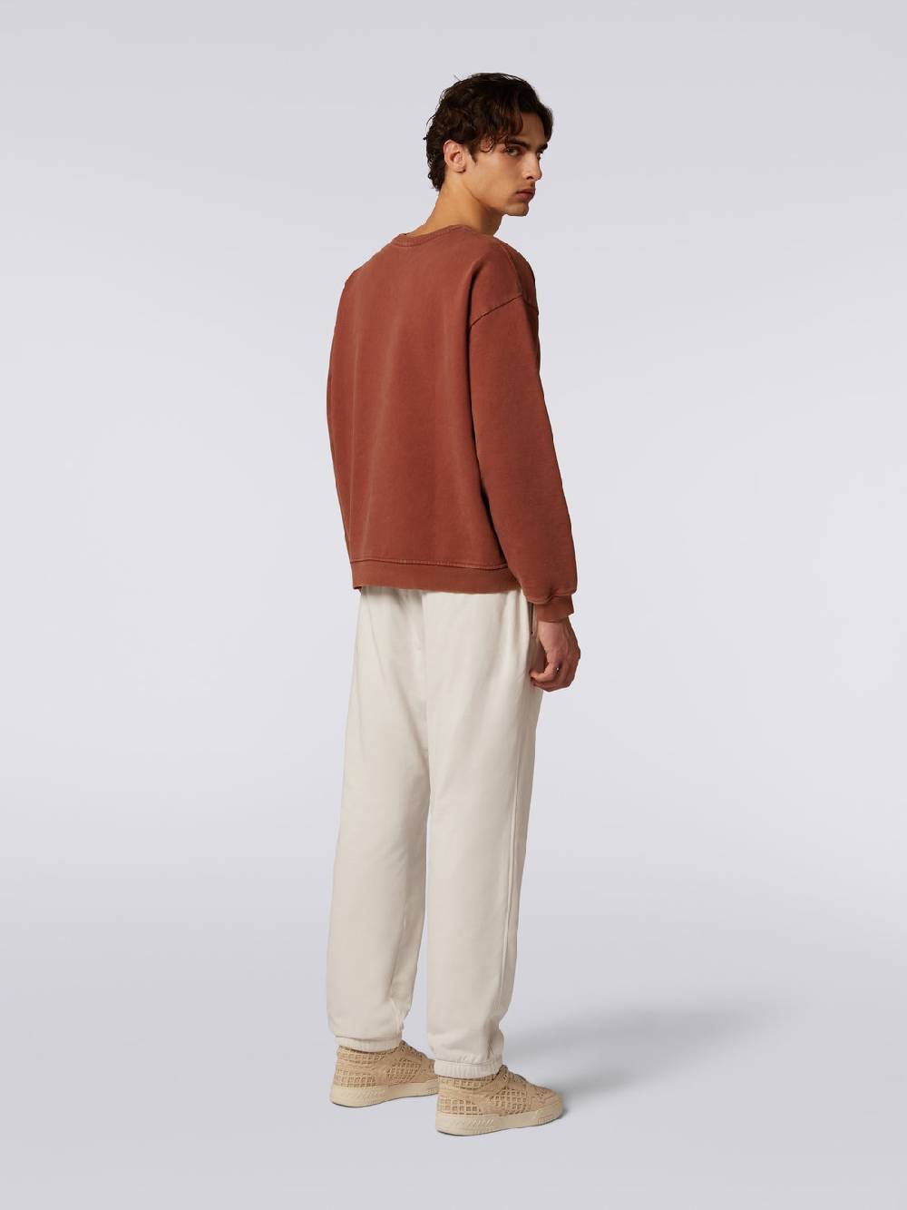 M Missoni Pullover girocollo in felpa di cotone con inserto in maglia Offerta