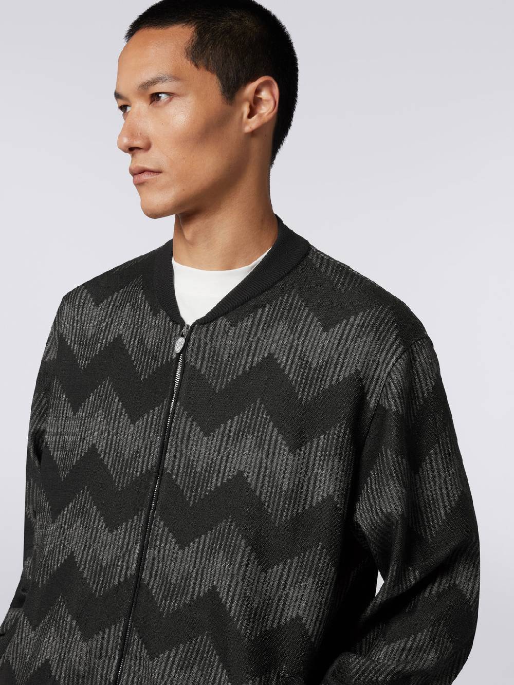 M Missoni Bomber in misto cotone zig zag in collaborazione con Mike Maignan In Saldo