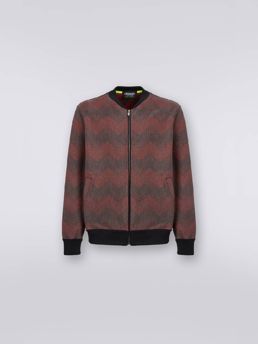 M Missoni Bomber in misto cotone zig zag in collaborazione con Mike Maignan