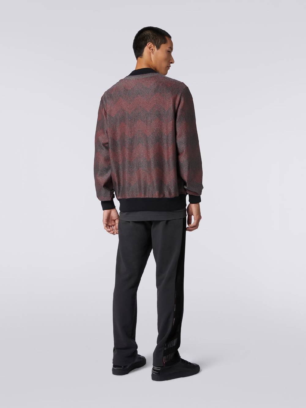 M Missoni Bomber in misto cotone zig zag in collaborazione con Mike Maignan Nuova