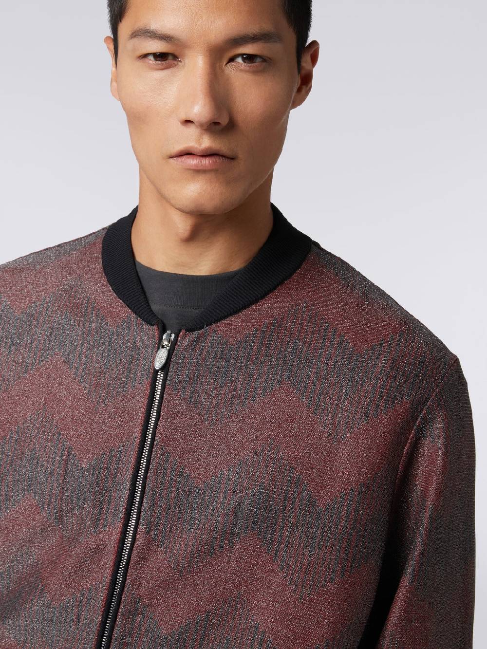 M Missoni Bomber in misto cotone zig zag in collaborazione con Mike Maignan Nuova