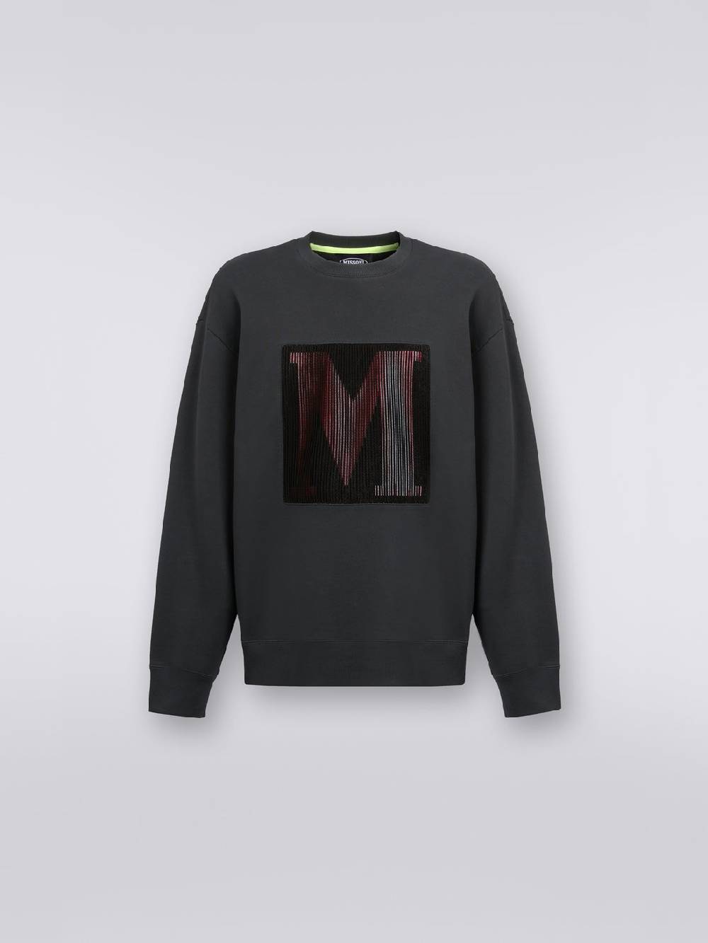 M Missoni Felpa girocollo in cotone con macro-logo in collaborazione con Mike Maignan 2025