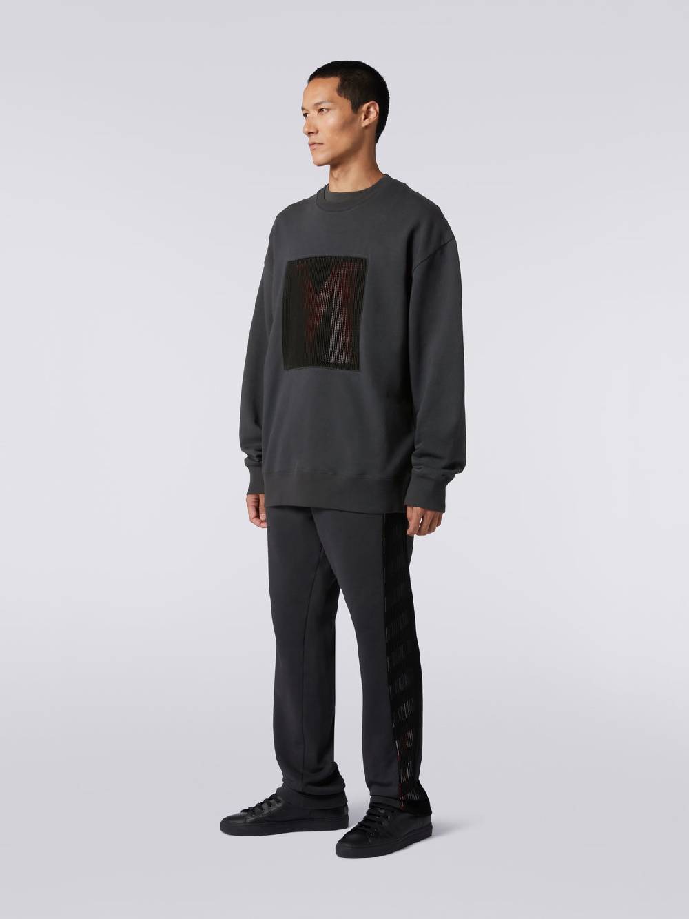 M Missoni Felpa girocollo in cotone con macro-logo in collaborazione con Mike Maignan 2025