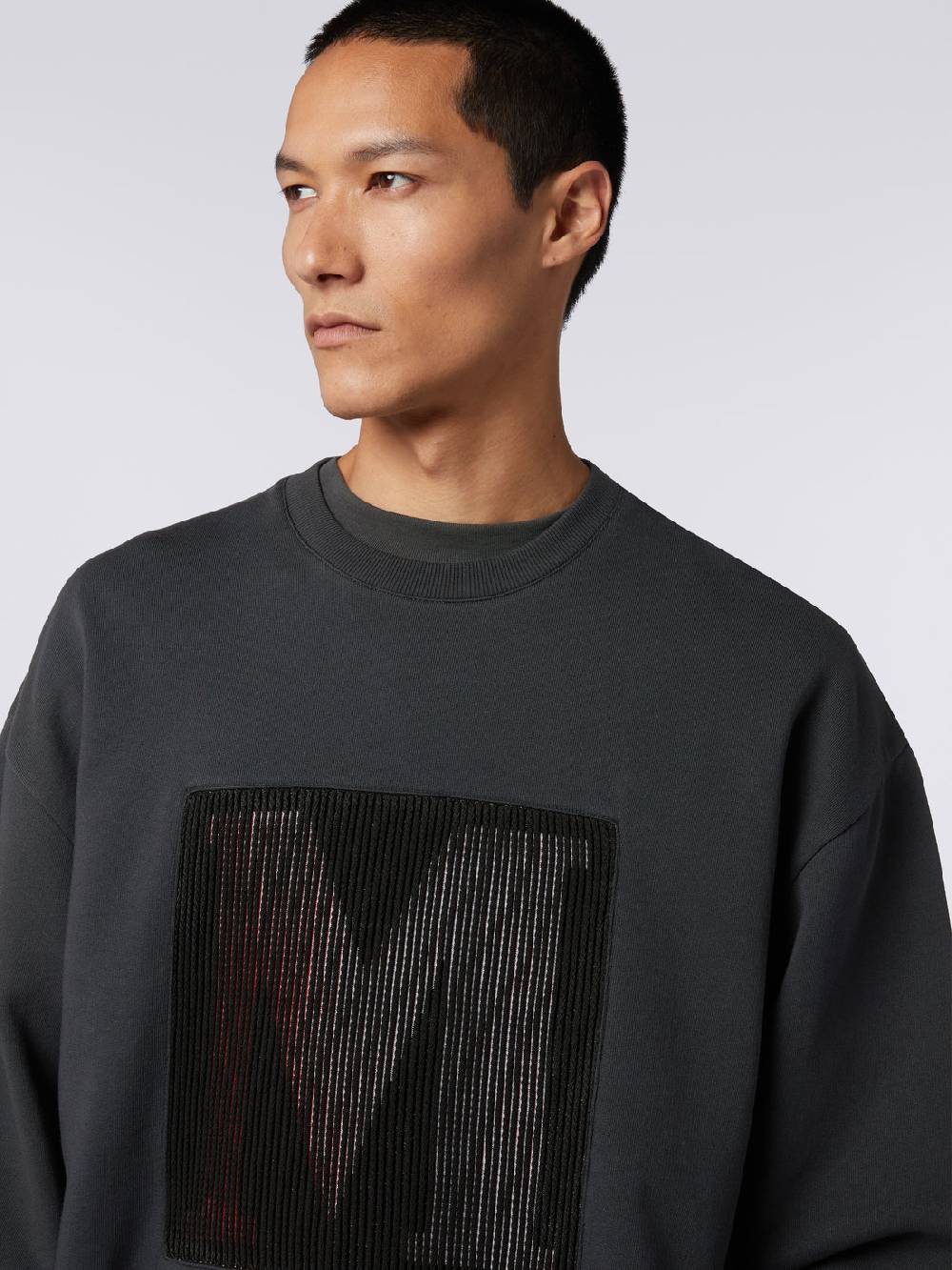 M Missoni Felpa girocollo in cotone con macro-logo in collaborazione con Mike Maignan 2025