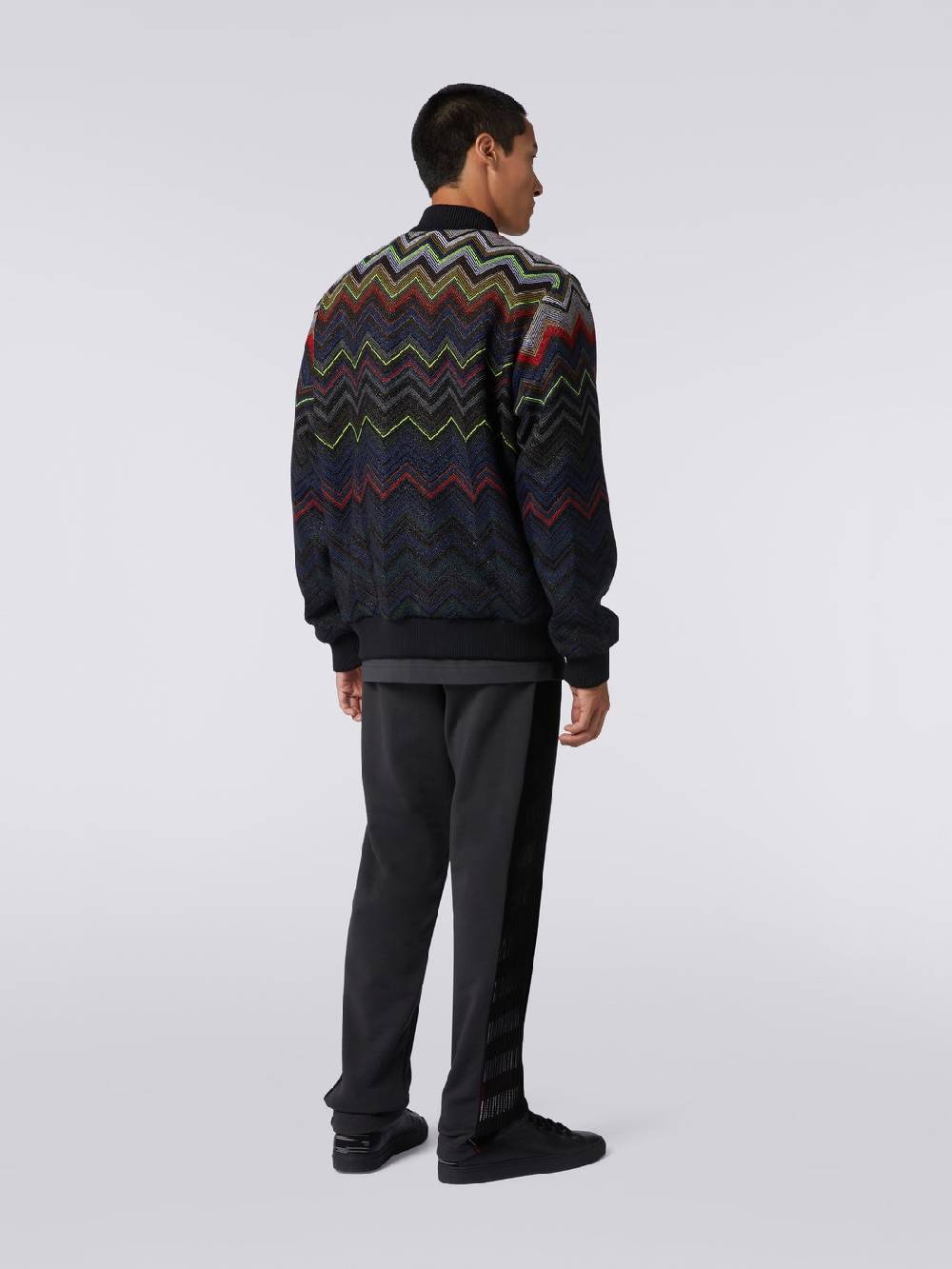 M Missoni Bomber in misto lana e cotone chevron in collaborazione con Mike Maignan Italy