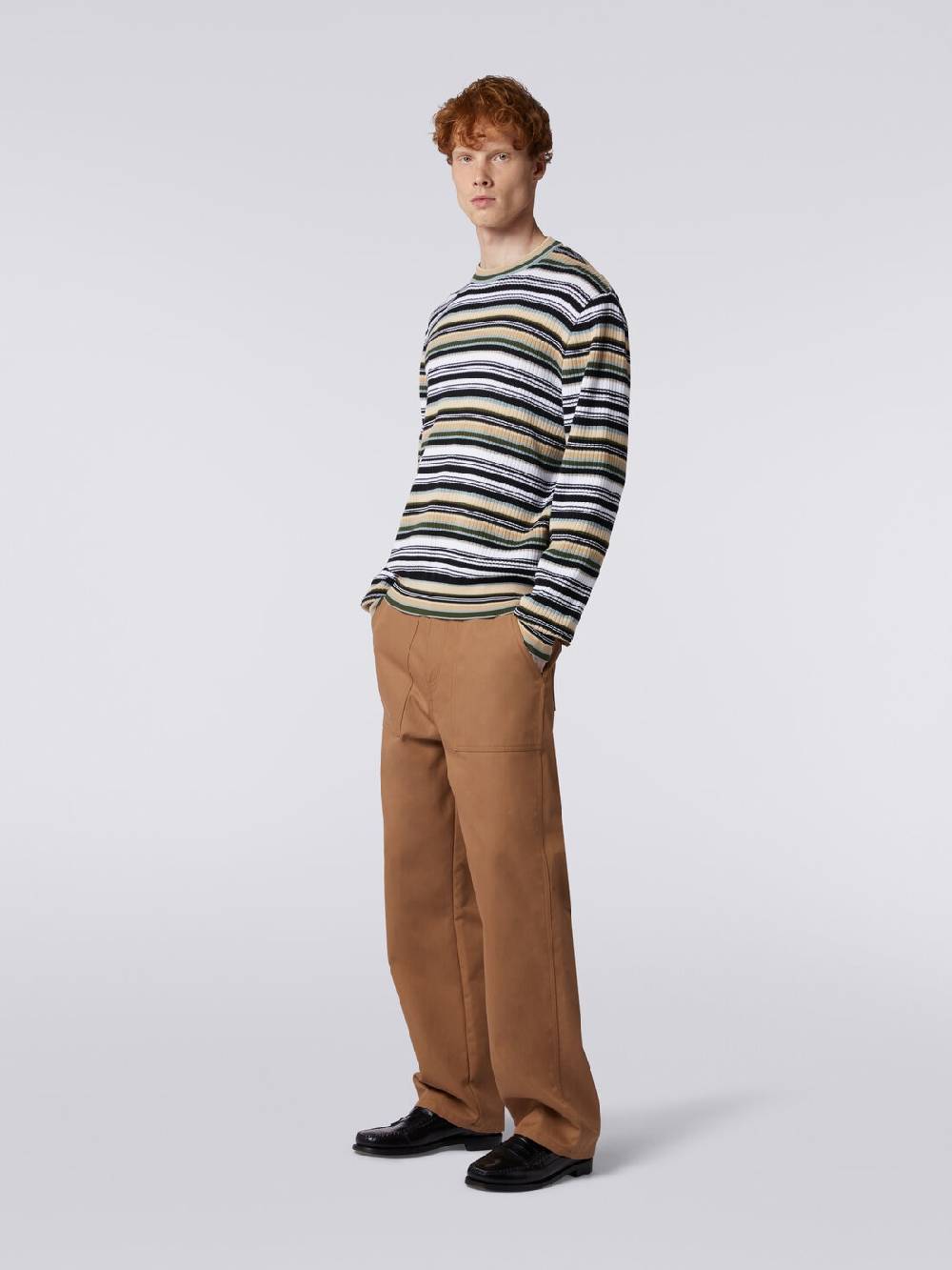 M Missoni Pullover girocollo in cotone a righe Vendita
