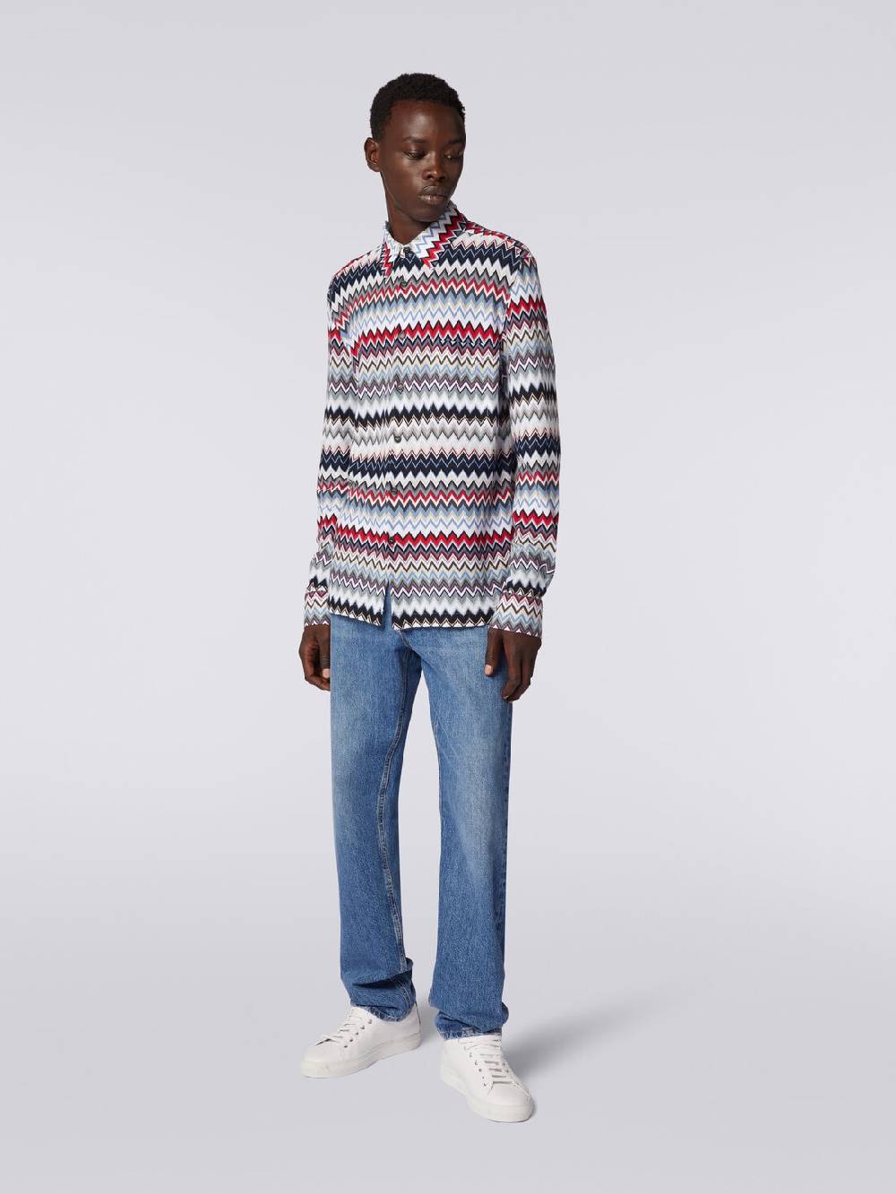 M Missoni Camicia a maniche lunghe in cotone zig zag
