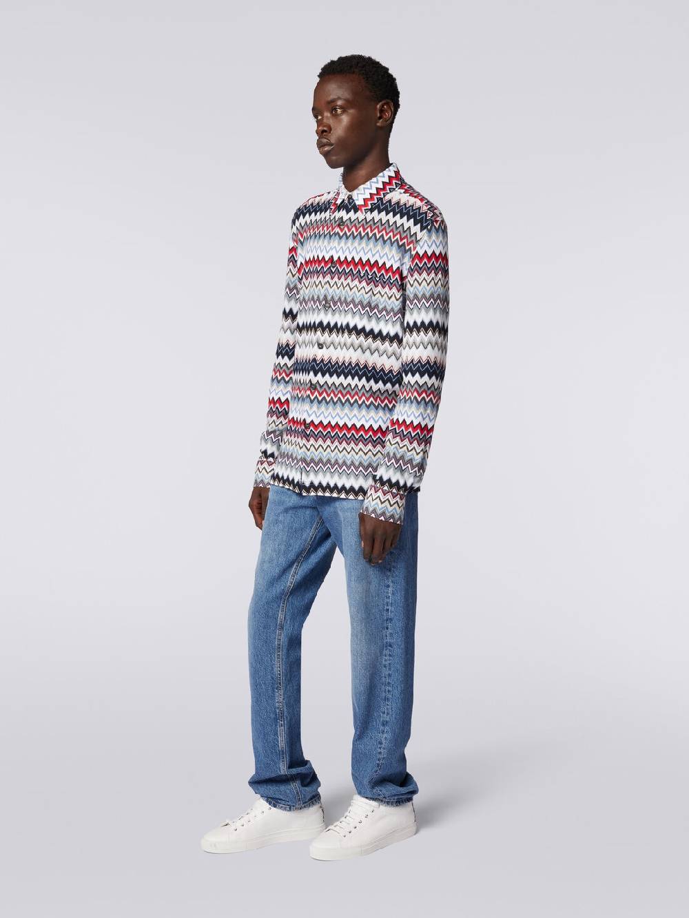 M Missoni Camicia a maniche lunghe in cotone zig zag Promozione