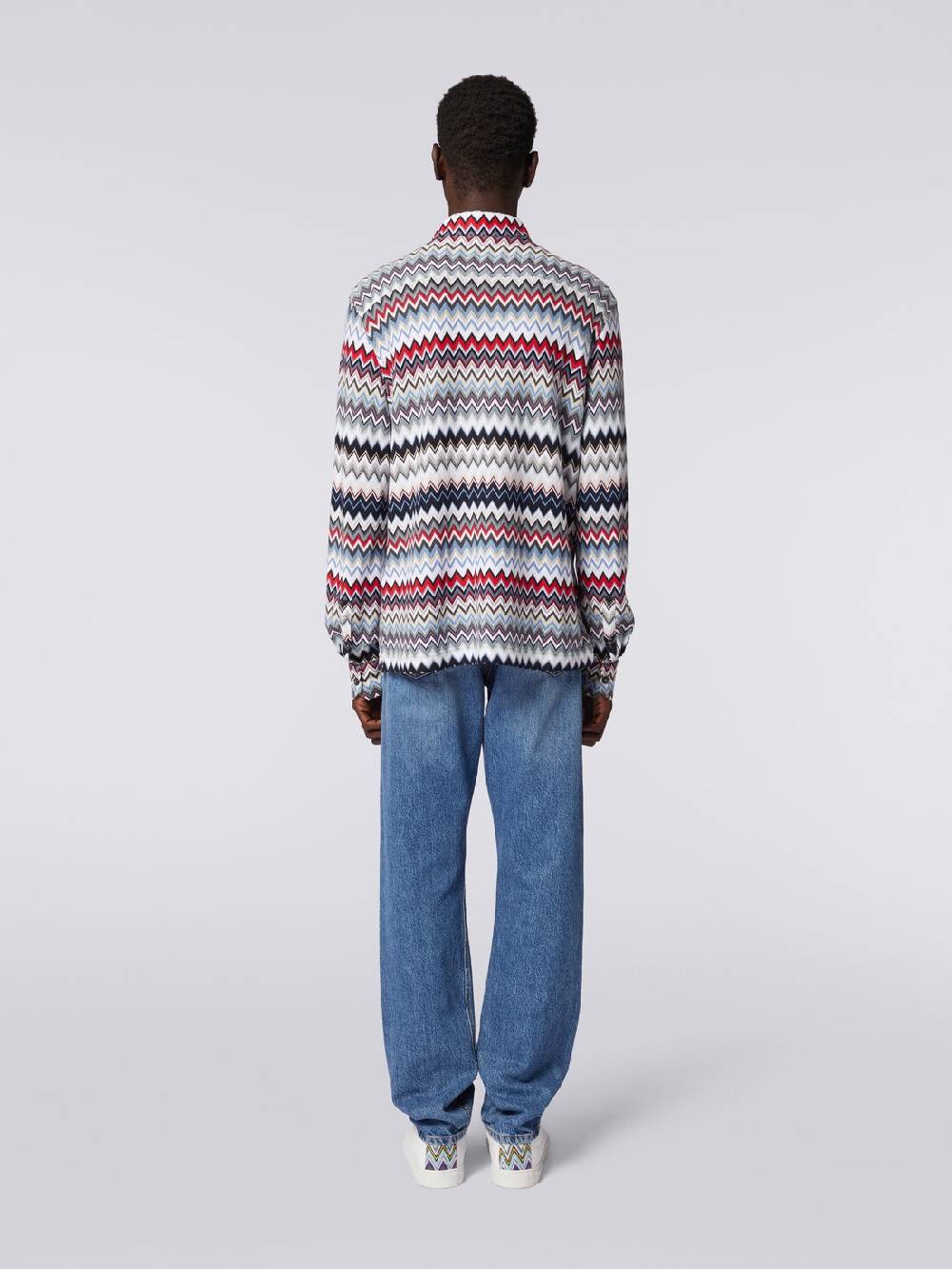 M Missoni Camicia a maniche lunghe in cotone zig zag Promozione