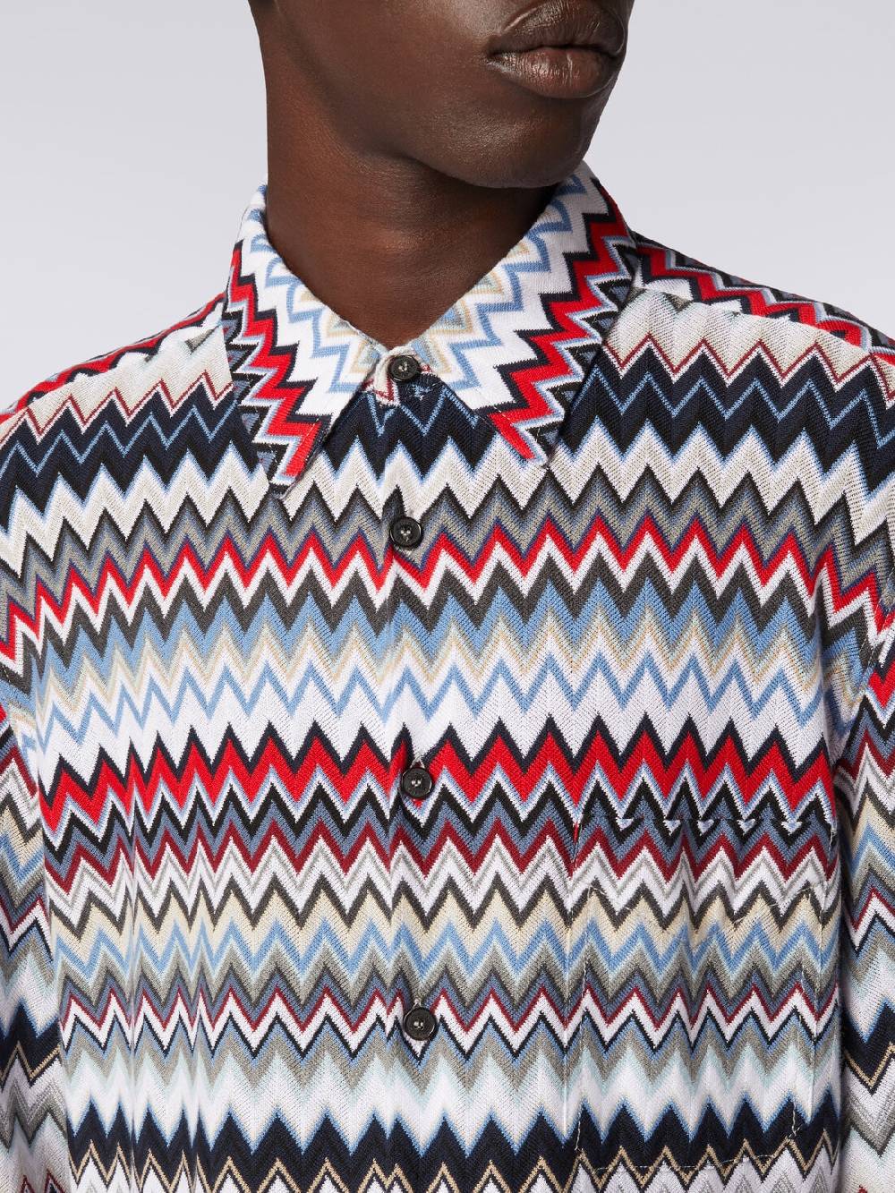 M Missoni Camicia a maniche lunghe in cotone zig zag Promozione