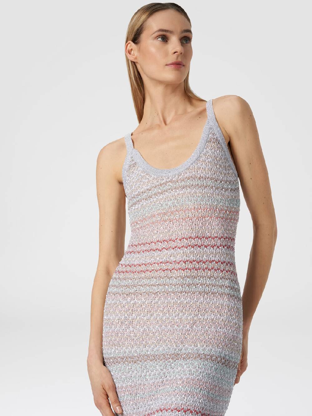 M Missoni Abito lungo in maglia zig zag con trama effetto uncinetto Negozi Online
