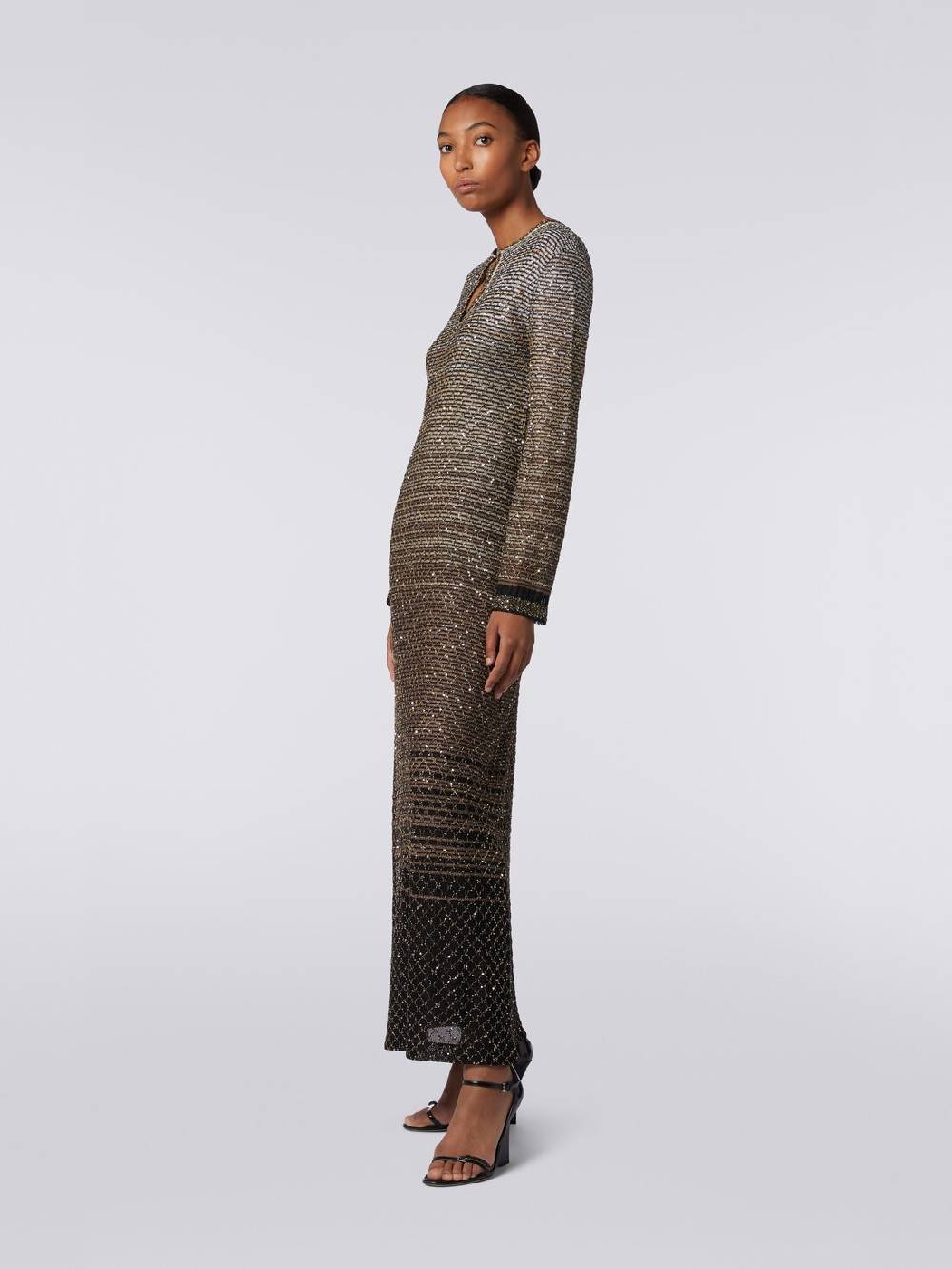 M Missoni Abito lungo in maglia dégradé con paillettes Consegna Veloce