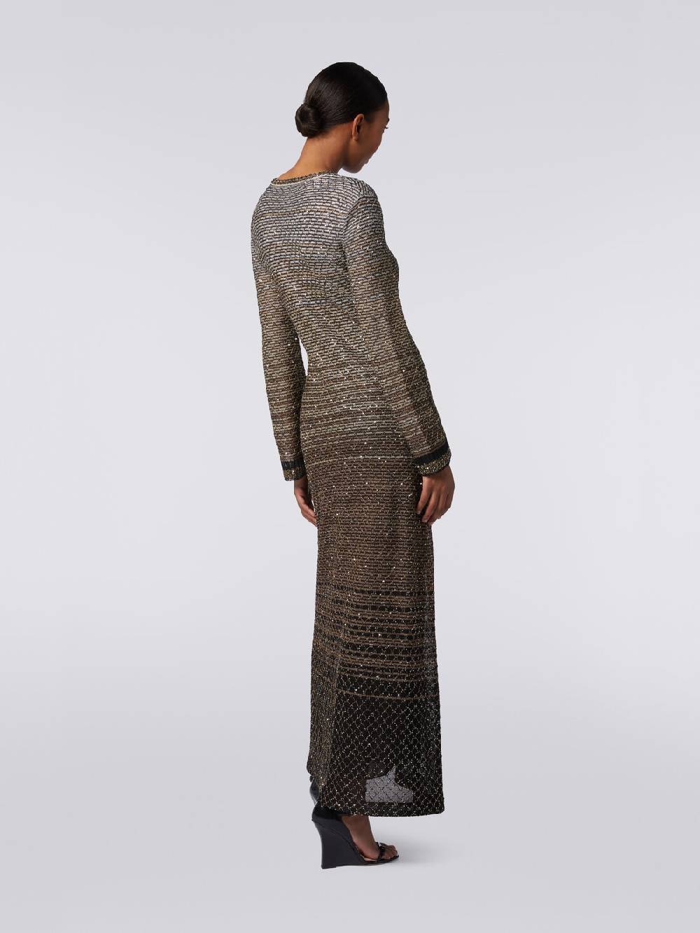 M Missoni Abito lungo in maglia dégradé con paillettes Consegna Veloce