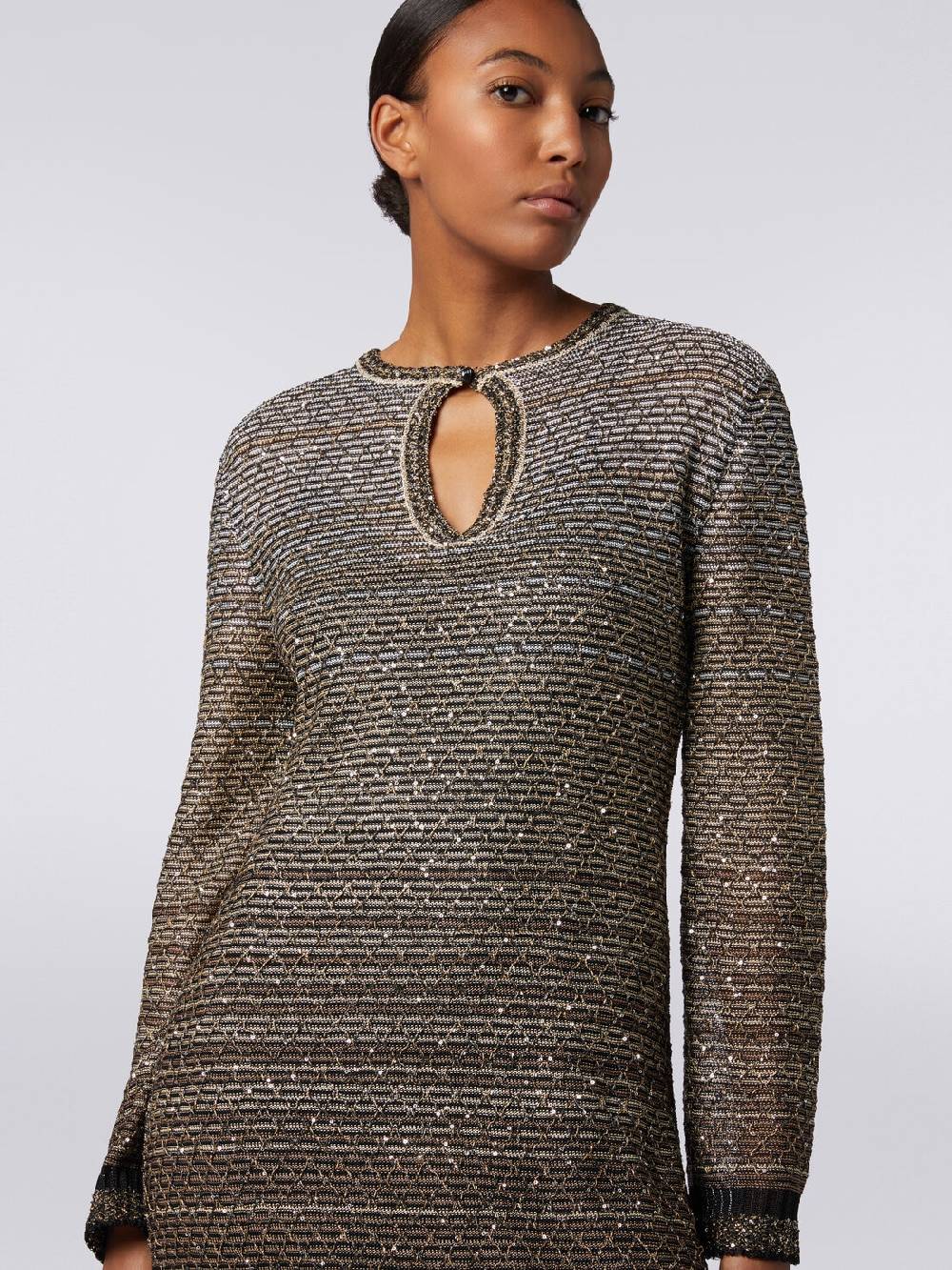 M Missoni Abito lungo in maglia dégradé con paillettes Consegna Veloce