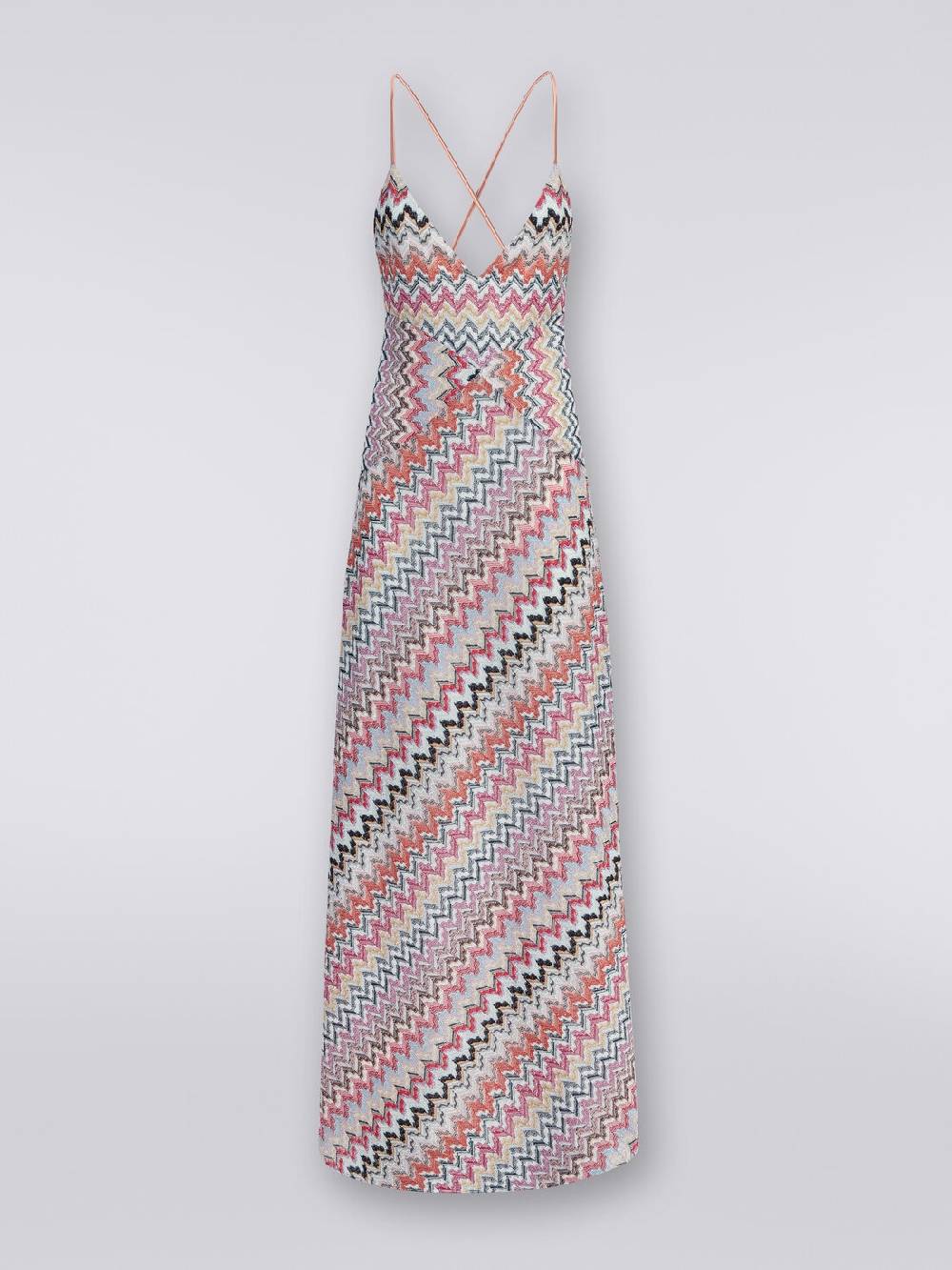 M Missoni Abito lungo in misto viscosa patchwork con lurex Promozione Limitata