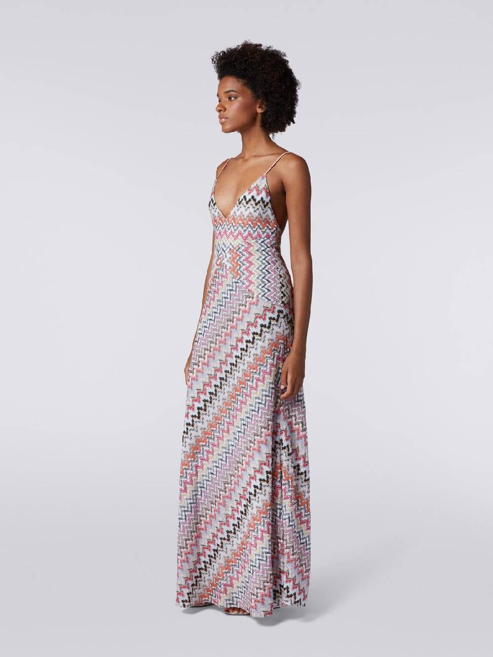 M Missoni Abito lungo in misto viscosa patchwork con lurex Promozione Limitata