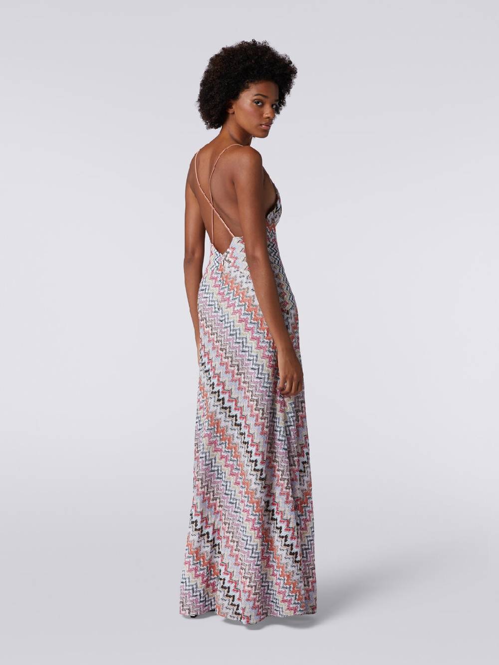 M Missoni Abito lungo in misto viscosa patchwork con lurex Promozione Limitata