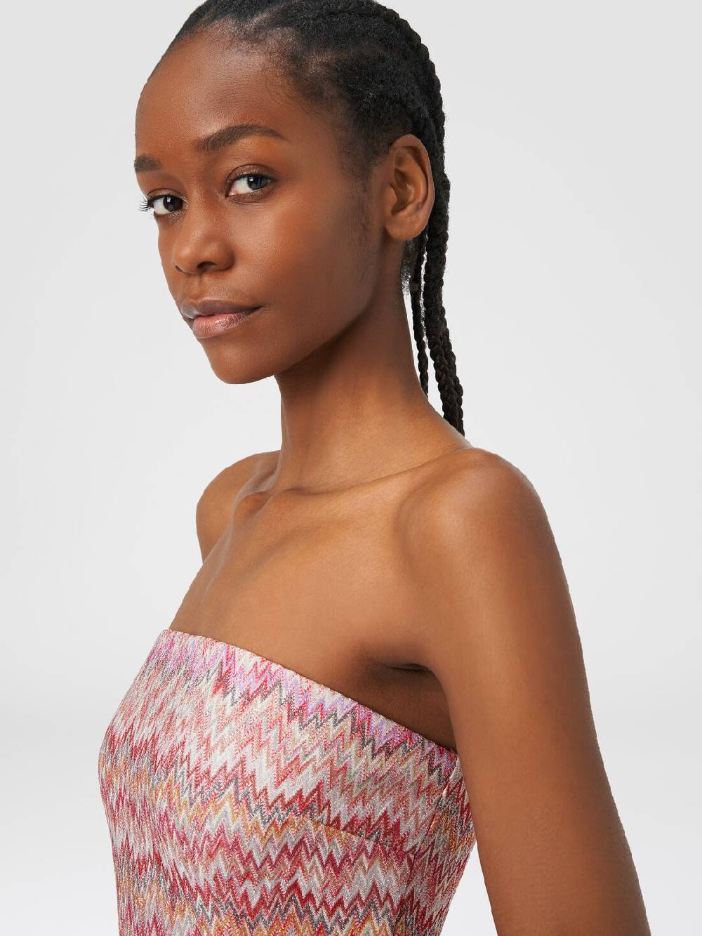 M Missoni Mini-abito in viscosa lamé chevron Fino Al -60%