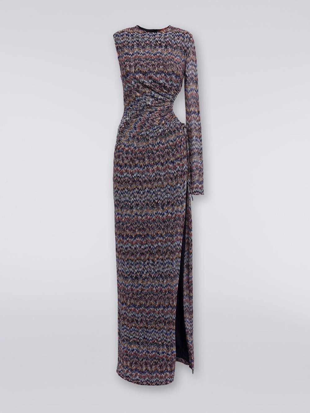 M Missoni Abito lungo monospalla con dettaglio cut-out e spacco Shopping Online
