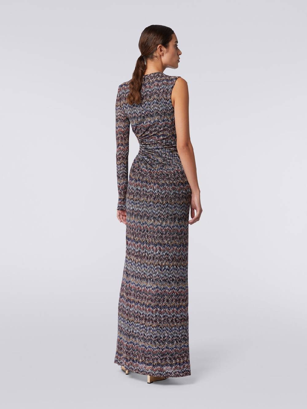M Missoni Abito lungo monospalla con dettaglio cut-out e spacco Shopping Online