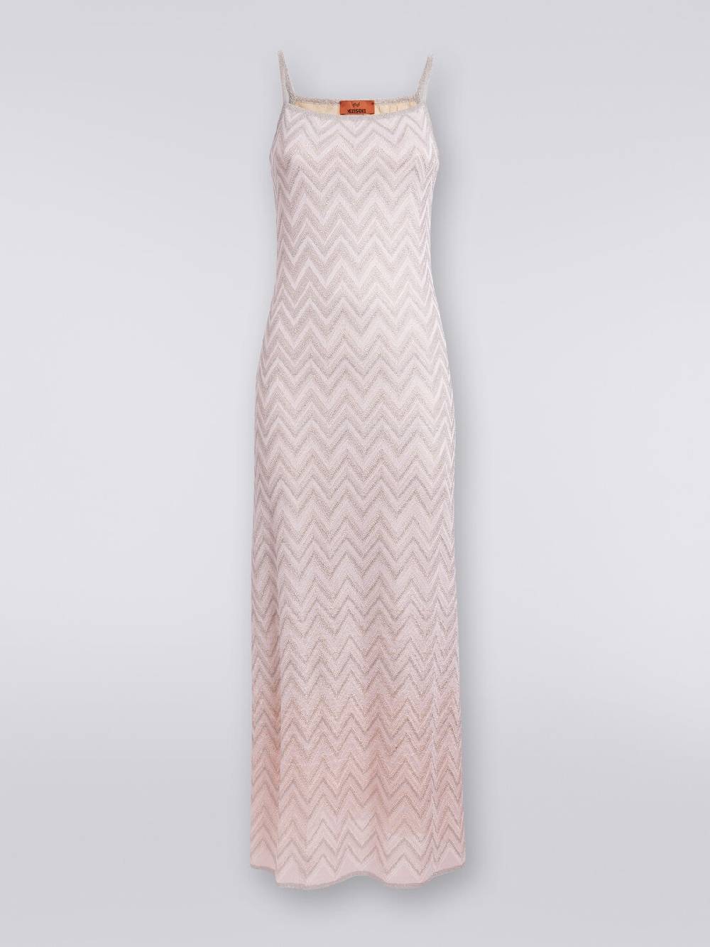 M Missoni Abito lungo senza maniche in viscosa lamé zig zag Affare Del Giorno