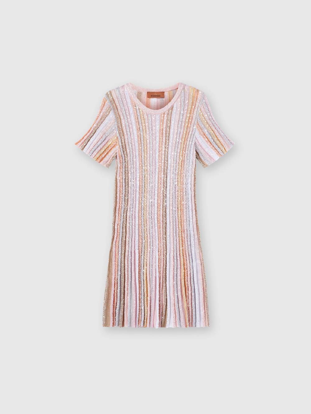 M Missoni Abito a maniche corte in maglia di viscosa plissée