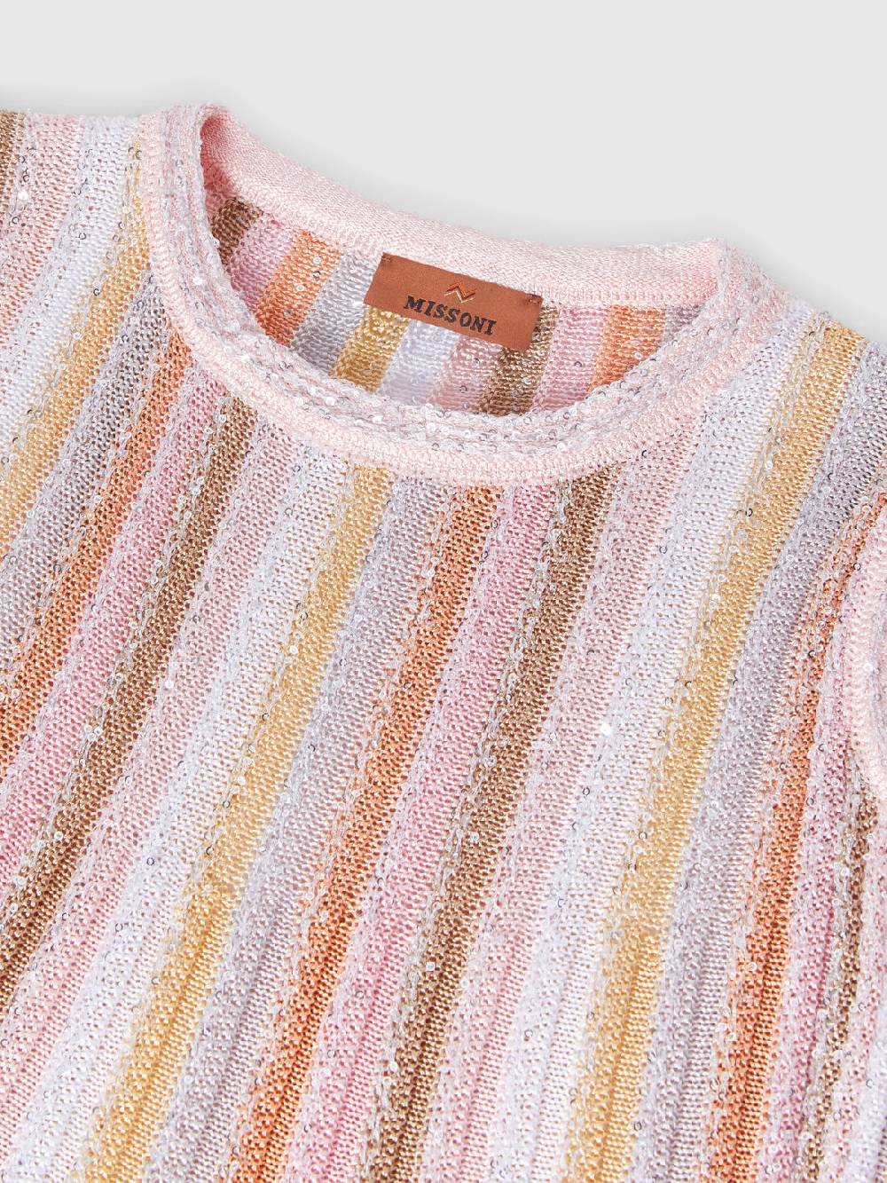 M Missoni Top senza maniche in maglia di viscosa plissée con paillettes Sconto